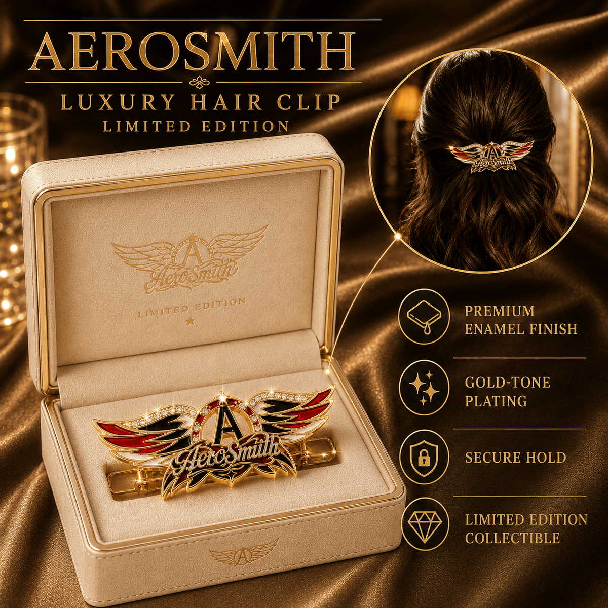 AER Elegant Gold Hair Clip For Women TMH