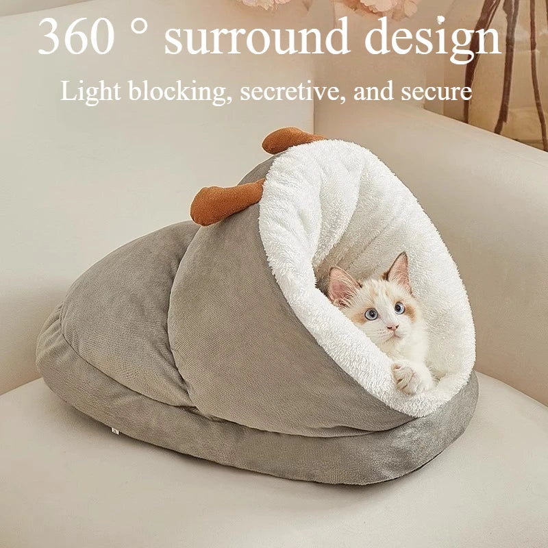Warm autumn/winter Dog/cat Bed Breathable Dog House Cute Slippers Shaped Bed Cat Sleep Bag Foldable Washable Pet House
